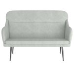 Banc banquette 110 x 76 x 80 cm velours gris clair 02_0010643