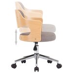 vidaXL Chaise pivotante de bureau Taupe Bois courbé et tissu