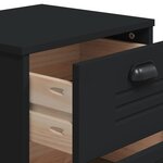 vidaXL Table de chevet VIKEN noir bois d'ingénierie