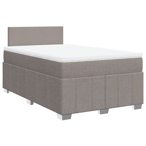 vidaXL Sommier à lattes de lit avec matelas Taupe 120x200 cm Tissu