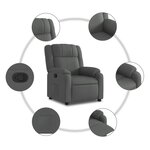 vidaXL Fauteuil inclinable gris foncé tissu