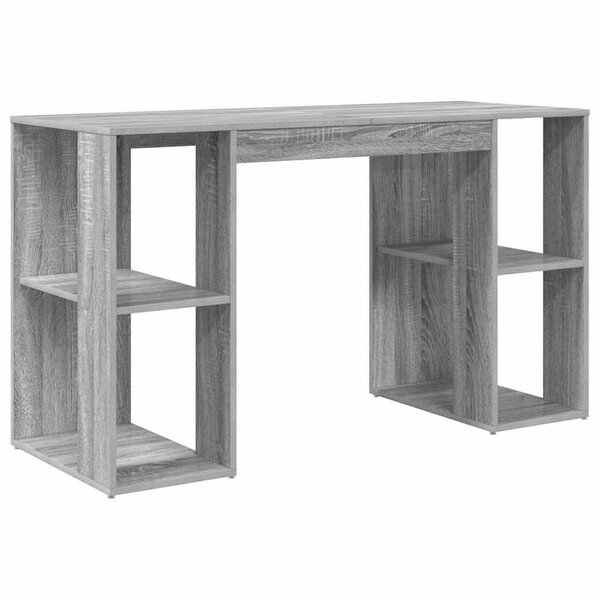 vidaXL Bureau Gris Sonoma 130 x 50.5 x 75 cm Bois d'ingénierie