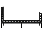 vidaXL Cadre de lit Noir 75x190 cm Petit simple Bois massif