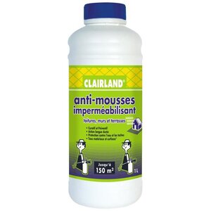 CLAIRLAND Anti-Mousses et Imperméabilisant des Toitures, terrasses, dallages et murs - Concentré 1L