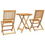 vidaXL Ensemble bistro de jardin 3 Pièces Marron Bois d'acacia massif