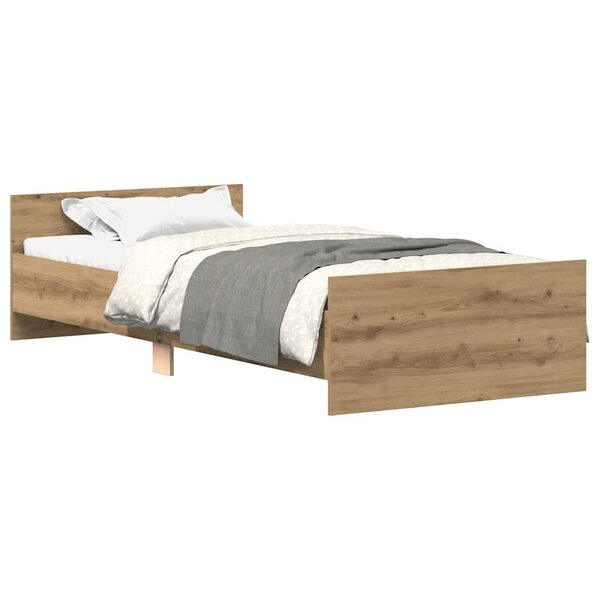 vidaXL Cadre de lit sans matelas chêne artisanal 100x200 cm
