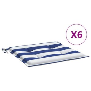 vidaXL Coussins de chaise de jardin lot de 6 50x50x4 cm tissu