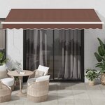 vidaXL Auvent manuel rétractable avec LED marron 350x250 cm