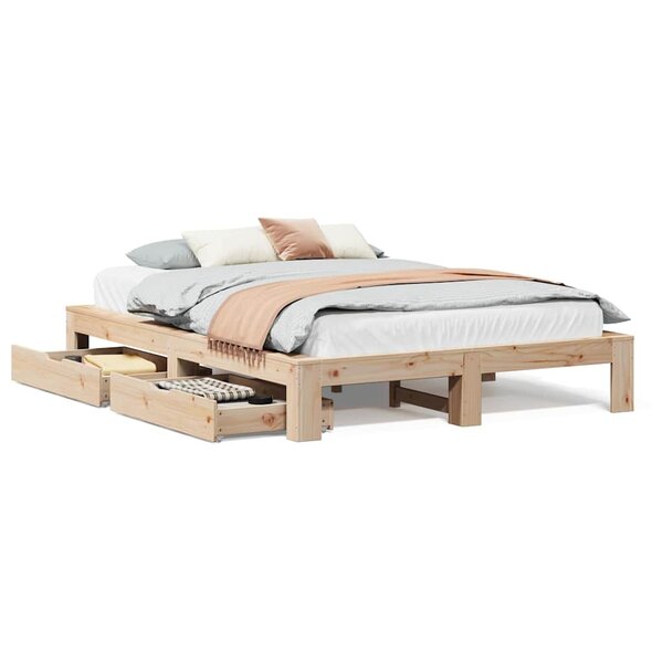 vidaXL Cadre de lit sans matelas 160x200 cm bois massif de pin