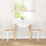 vidaXL Chaises à manger 2 Pièces blanc bois massif caoutchouc