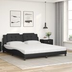 vidaXL Lit avec matelas Zadar noir 180x200 cm similicuir