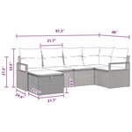 vidaXL Ensemble de canapé de jardin 6 Pièces Marron Poly rotin
