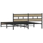 vidaXL Cadre de lit en métal sans matelas chêne sonoma 193x203 cm