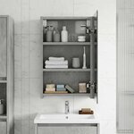 vidaXL Armoire Miroir de Salle de Bain Gris béton 30 x 10 5 x 50 cm