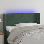 vidaXL Tête de lit à LED Vert foncé 93x16x78/88 cm Velours
