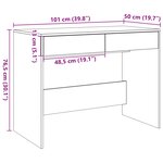 vidaXL Bureau vieux bois 101x50x76 5 cm bois d'ingénierie