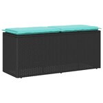 vidaXL Banc de jardin avec coussin noir 110x40x44 cm résine tressée