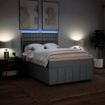 vidaXL Sommier à lattes de lit avec matelas Gris clair 140x190cm Tissu