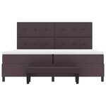 vidaXL Lit à ressorts avec matelas Marron foncé 200 x 200 cm tissu