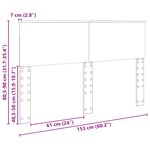 vidaXL Tête de lit Gris Sonoma 150 cm Bois d'ingénierie