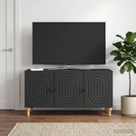 vidaXL Meuble TV Noir 99 x 34 5 x 50 cm Bois d'ingénierie
