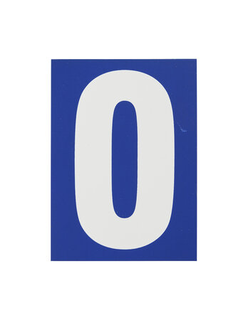 THIRARD - Plaque de signalisation 0  marquage blanc sur fond bleu  panneau PVC adhésif  65x90mm