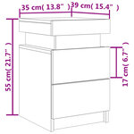 vidaXL Tables de chevet et lumières LED 2 Pièces chêne sonoma 35x39x55 cm