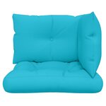 vidaXL Coussins de palette lot de 3 turquoise tissu Oxford