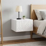 vidaXL Cabinet de chevet mural 2 Pièces Blanc brillant 49 x 34 5 x 20 cm