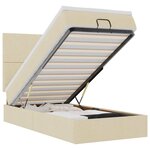vidaXL Lit ottoman avec matelas et LED crème 90x200 cm tissu
