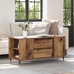 vidaXL Table basse Bois ancien 102 x 44 5 x 50 cm Bois d'ingénierie