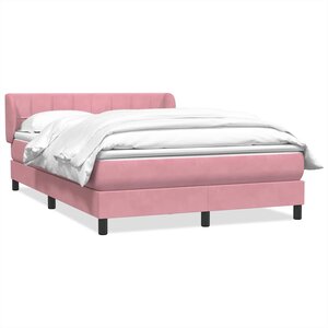 vidaXL Sommier à lattes de lit avec matelas rose 140x220 cm velours