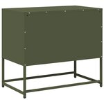 vidaXL Meuble TV vert olive 68x39x60 5 cm acier