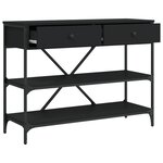 vidaXL Table console avec tiroirs et étagères noir bois d'ingénierie