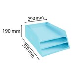 Corbeille À Courrier Combo 3 Niveaux Carton Aquarel - Bleu Pastel - X 4 - Exacompta
