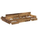 vidaXL Cadre de lit avec rangement Bois Ancien 120 x 190 cm