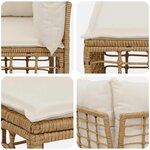 vidaXL Loveseat d'extérieur 2 Pièces Blanc Naturel et Crème polyrotin