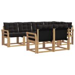 vidaXL Ensemble de canapés d'extérieur 7 Pièces Blanc et noir