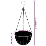 vidaXL Supports de panier suspendu avec jardinières 4 Pièces noir acier