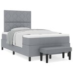 vidaXL Lit à ressorts avec matelas Gris clair 120 x 190 cm tissu