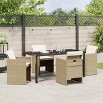 vidaXL Ensemble de salle à manger pour jardin 5 Pièces Beige Poly rotin