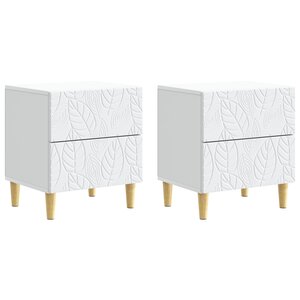 vidaXL Table de chevet 2 Pièces Blanc 43 x 34 5 x 48 cm Bois d'ingénierie