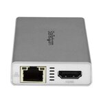 Startech.com adaptateur multiport usb-c pour ordinateur portable - power delivery - hdmi 4k - gbe - usb 3.0 - argenté et blanc