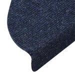 vidaXL Tapis d'escalier autocollants 15 Pièces 56x17x3 cm Bleu