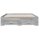 vidaXL Cadre de lit avec tiroirs sans matelas sonoma gris 135x190 cm