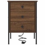 vidaXL Cabinet de chevet avec tiroir 2 Pièces Chêne brun 42 x 41 x 61 cm