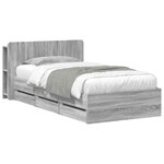 vidaXL Cadre de lit avec rangement Sonoma gris 100 x 200 cm