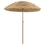 vidaXL Parasol de plage Marron Ø 160 x 196 cm Acier