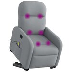 vidaXL Fauteuil de massage inclinable Gris clair Tissu