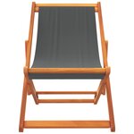 vidaXL Chaises de plage pliables lot de 2 gris tissu